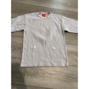 Lonely Ghost Thermal Long Sleeve Small Grey Waffle Knit Embroidered Streetwear